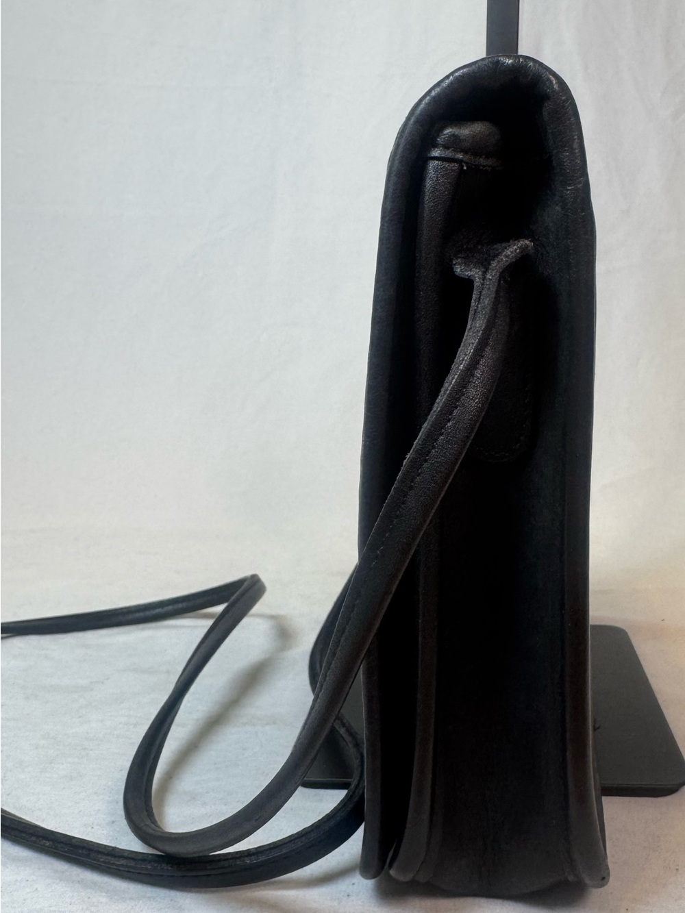 Vintage 1996 Coach 9620 Leather Compact Pouch /90s Black Crossbody Purse - Picture 3 of 9
